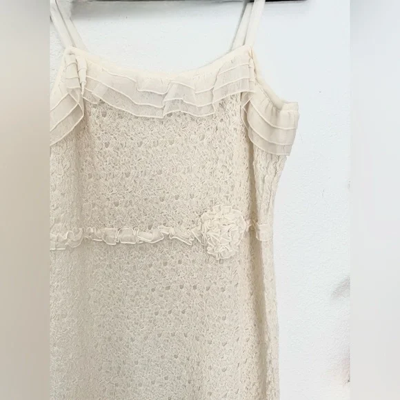 Johnny Was Vintage Lace Crochet Ruffle Coquette Romantic Y2K 90s Coastal Dress - Picture 2 of 8